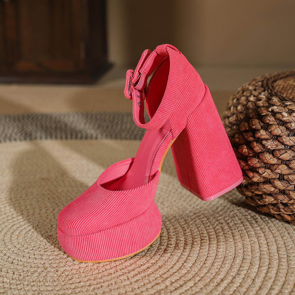 

Barbie high heels women s 2025 spring and autumn waterproof table single shoes thick heel retro princess girl French Mary Jane shoes 34