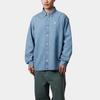 Carhartt WIP Loose Fit Logo Embroidered Single Button Denim Long Sleeve Shirt Men shirts I034525-01-35