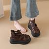 Retro Women's Summer 2026 New Cutout Breathable Booties Platform Heightened Big Toe Sandals