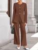 Europäisches & Amerikanisches Damenmode-Anzugset: Reversjacke & Hose