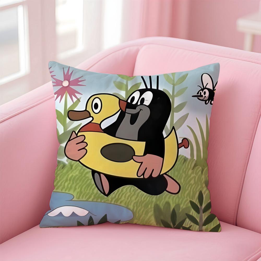 T-The Little MoleS Cushion Cover Home & Car Multi-Scene Pillow Cover - Reversible, Soft & Durable for Daily Use