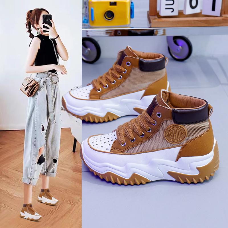 

Новые летние дышащие высокие повседневные туфли для студентов-активистов 35 белый