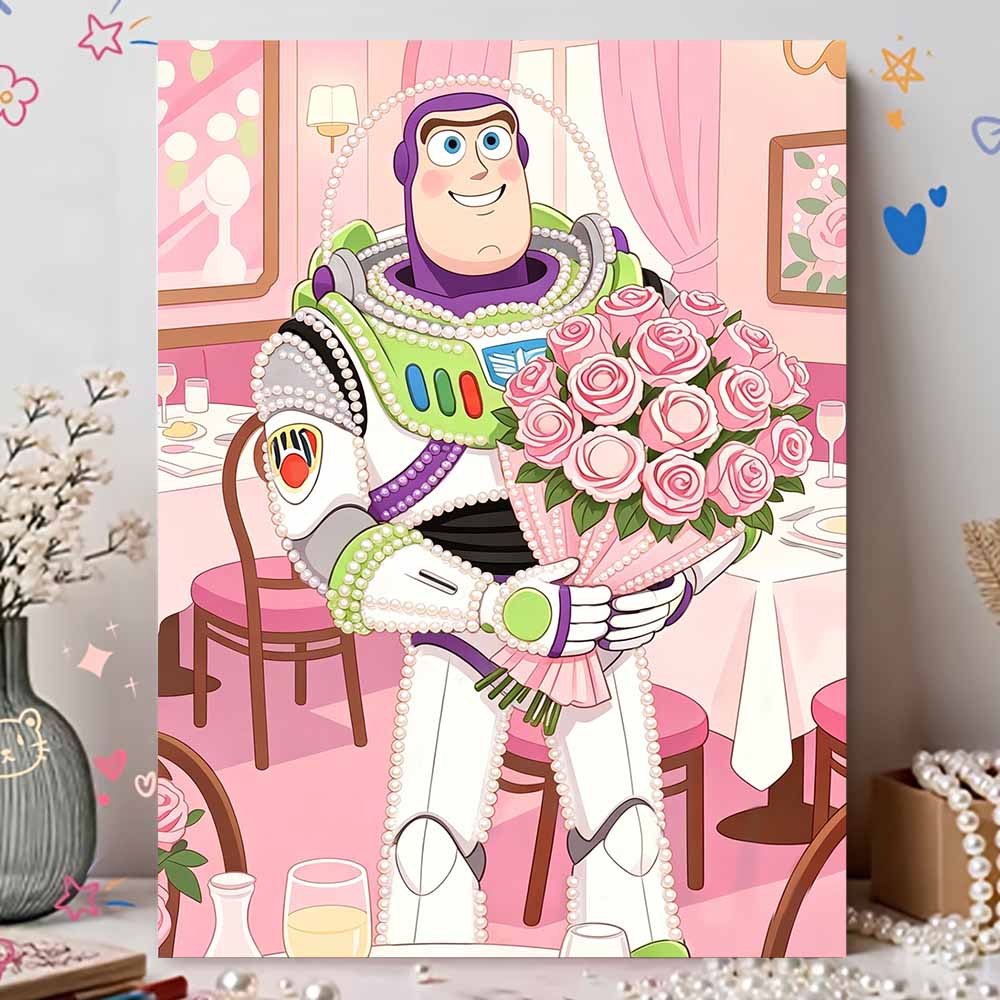Disney Pearl Painting Pearl Aesthetic Buzz Lightyear for Beginners and Adults, DIY Pearl Diamond Art Painting Kit for Home Wall Decor Gifts