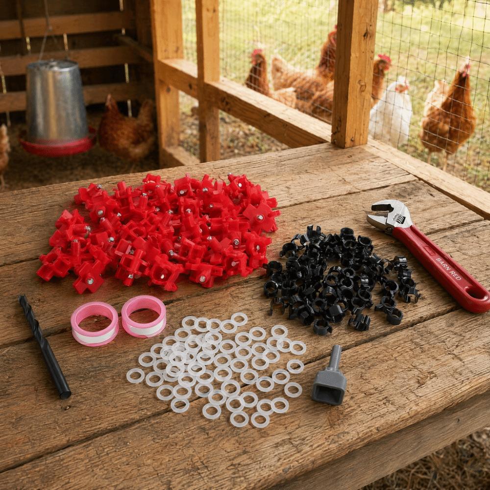40Pcs Steel Chicken Waterer Nipples Plastic Automatic Poultry Nipple Chicken Water Nipples Chickens