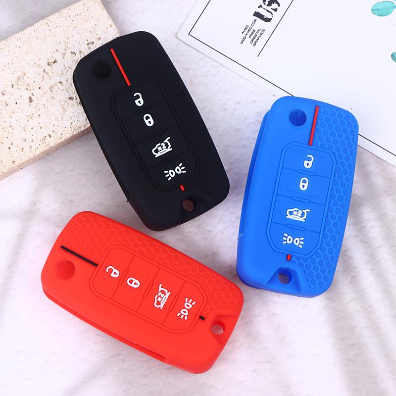 Silikon Schlüsselanhänger Autoschlüsselhülle Schlüssel Schale Abdeckung Für Jeep Cherokee Compass S Renegade Grand Commander Forjcuv Charger