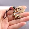 Vintage Solid Brass Long-Eared Rabbit Zodiac Keychain Pendant