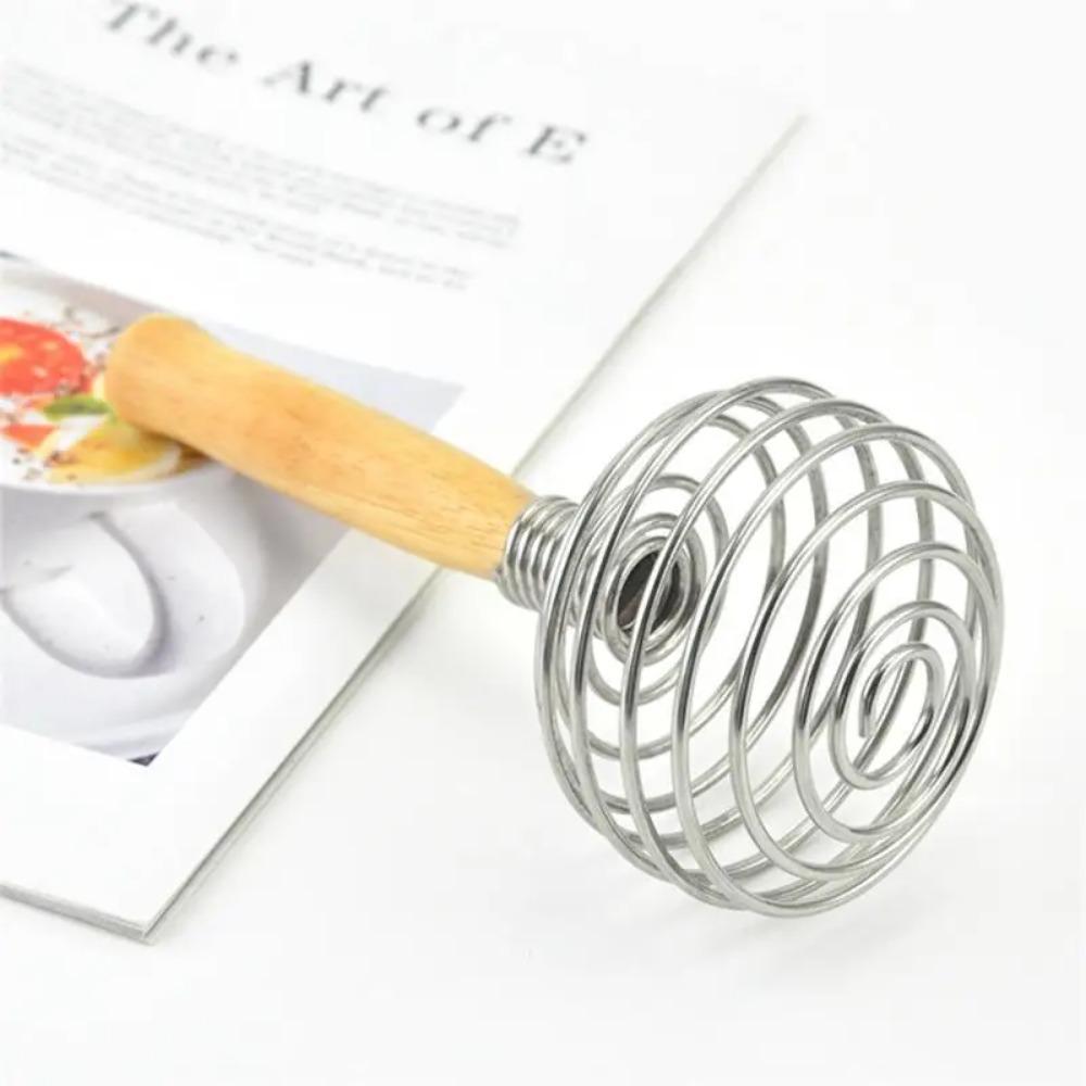 Dřevěná rukojeť Spirálová metla na vejce Nerezový mixér na vejce Kuchyňské potřeby Jarní metla na vejce Máslo