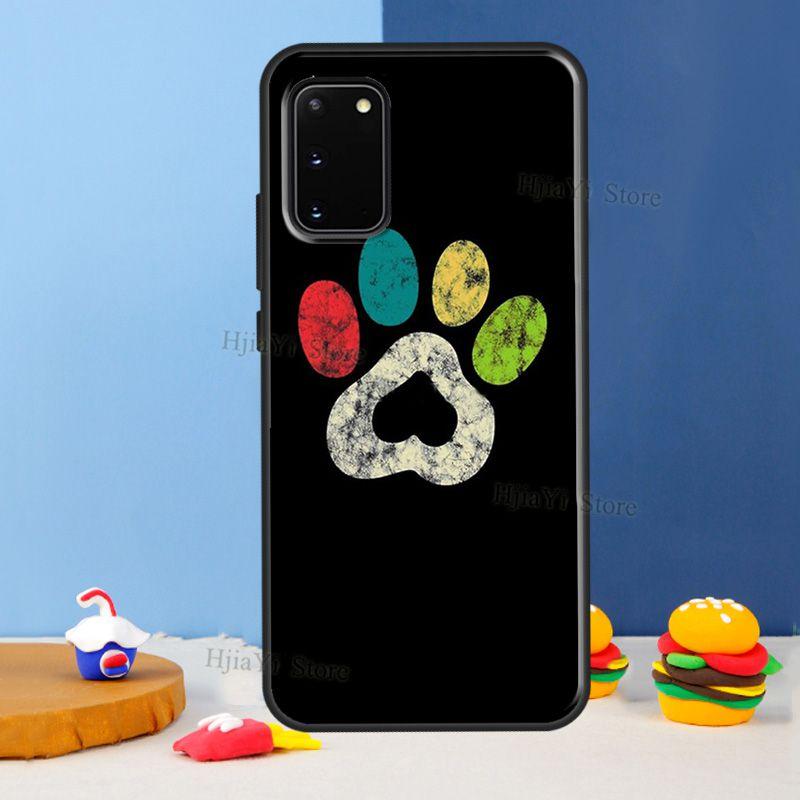 Dog Foot Print Paw Colorful Pattern For Samsung Galaxy S21 S22 Ultra S20 FE Note 20 Ultra S8 S9 S10 Note 10 Plus Phone Case