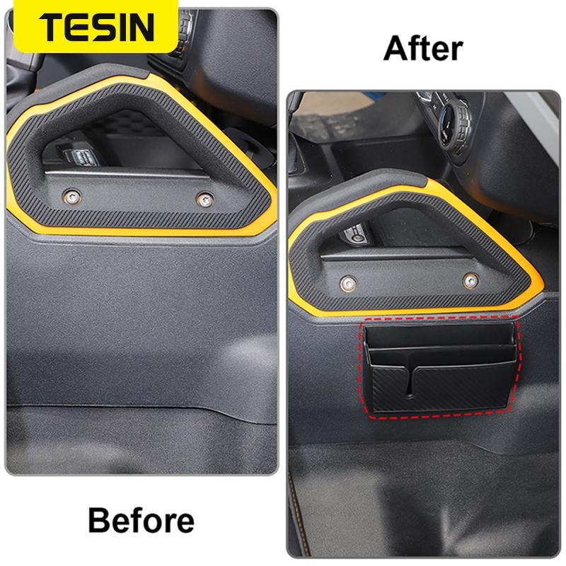 TESIN Multifunctional Car Gear Shift Storage Box Organizer For Ford Bronco F150 Jeep Wrangler JK JL TJ JT Suzuki Jimny