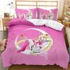 Cartoon S-Sailor-M-Moon Bedding Set,Boy&Girl Duvet Cover Pillow Case Gift, Home Bedroom Quilt Set Large King 260x220cm