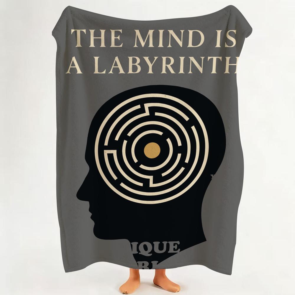 Art Vintage Mind Maze P Print Cartoon Throw Flannel Throw Blanket Suitable for Sofa Living Room Bedroom