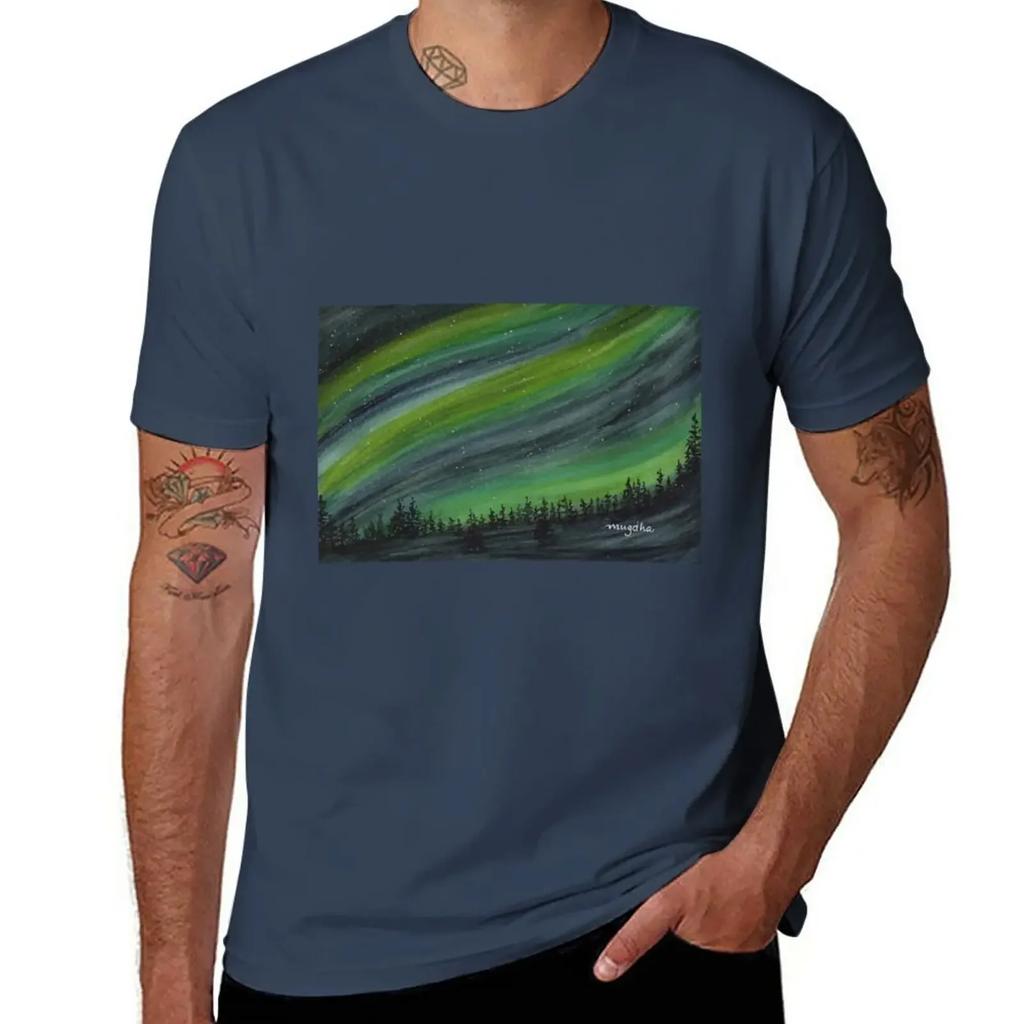Northern Lights 7 T-Shirt graphics quick-drying plus sizes men t shirts