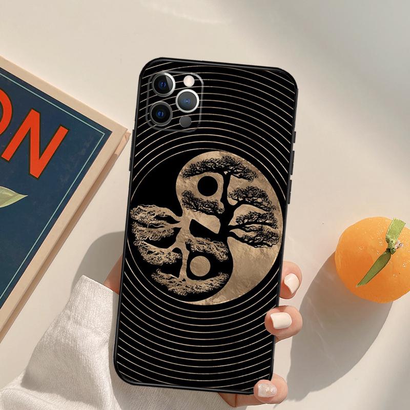 Tree of Life Yin Yang Funda Case For iPhone 16 Pro Max 15 14 11 12 13 Pro Max Mini XR 16e 16 15 Plus Phone Cover