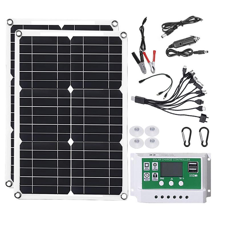 Cross-Border Solar Panel Kit: 20W 12/18V with Controller for Emergency Battery Charging