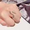 ANENJERY Women'S Rings Snake Ring Micro-Inlaid Zircon for Women Men Sexy Opening Ring