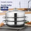 28cm 3-Layer 410 Stainless Steel Steamer Hot Pot