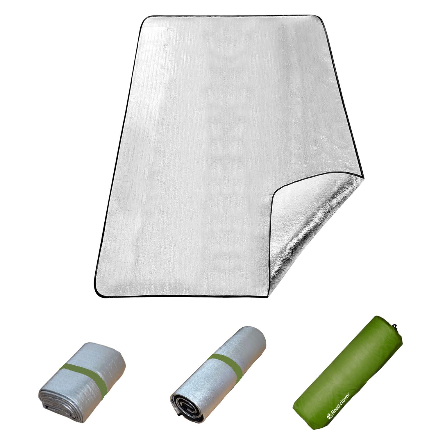 

Удобный алюминиевый лист для кемпинга, серебристый коврик, толстый лист для отдыха с сумкой для переноски [Дорожный клевер]