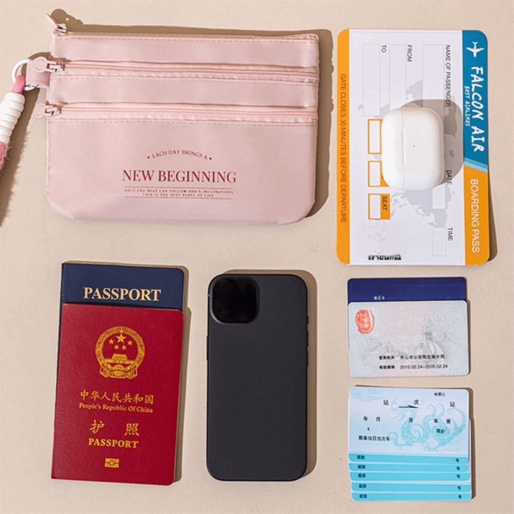 Three Layer ID Storage Bag Portable Card Holder Handbag Passport Protective Cover  Passport ID Card