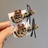 Korean Retro Leopard Print Kitten Hair Clip - High-End Duckbill for Fine Hair