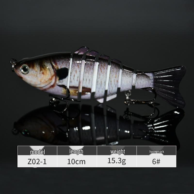 7-częściowy 10cm plastikowy bioniczny przynęta na ryby: Wielosekcyjny sztuczny przynęta słodkowodna