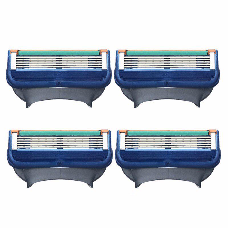 4Pcs/pack Razor Blade 5layers Stainless Steel Shaver Cassette Fit for Gillettee Fusione