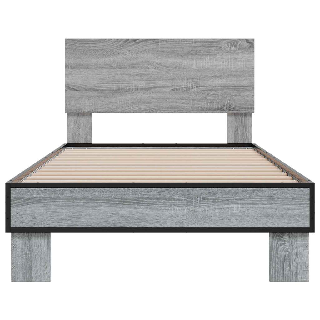 Bed Frame with Headboard Grey Sonoma 80 x 200 cm Engineered Wood
