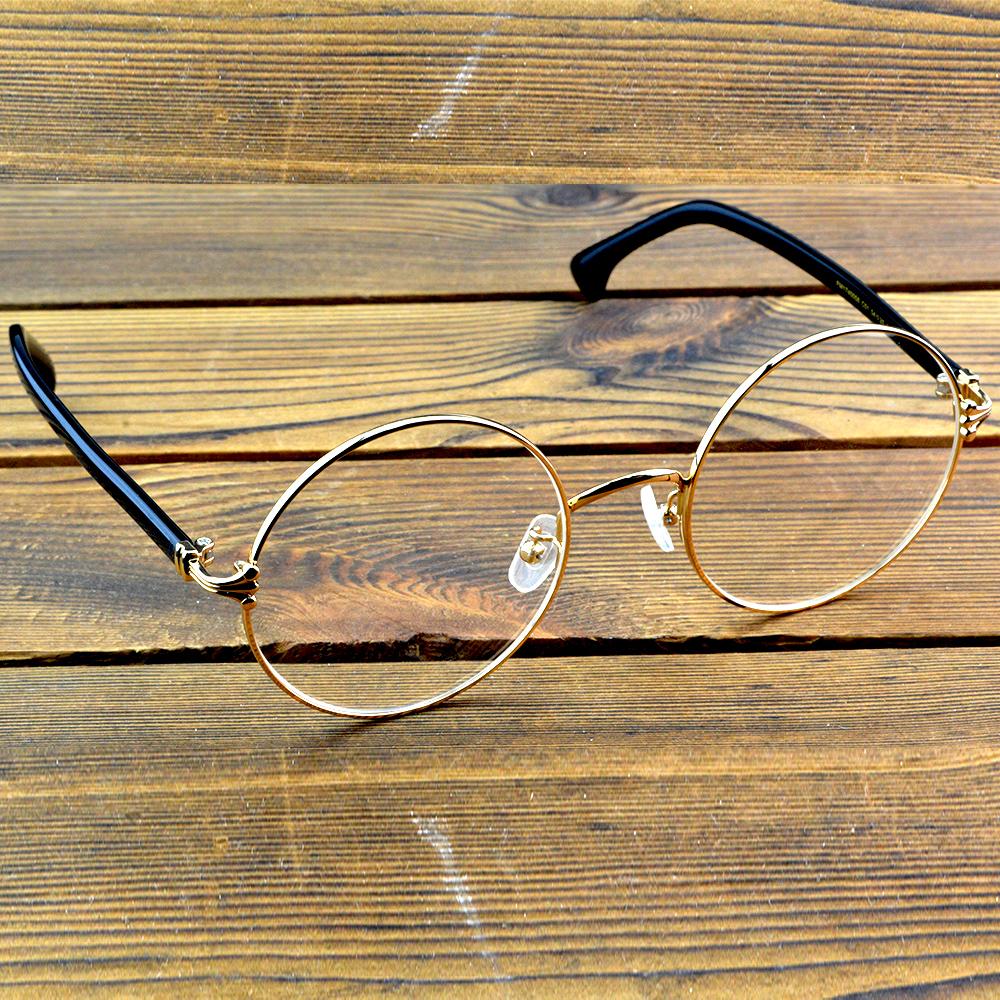 Full-Rim Gold Titanium Oversized Round Optical Glasses Frame – Lightweight Metal Eyewear for Men and Women