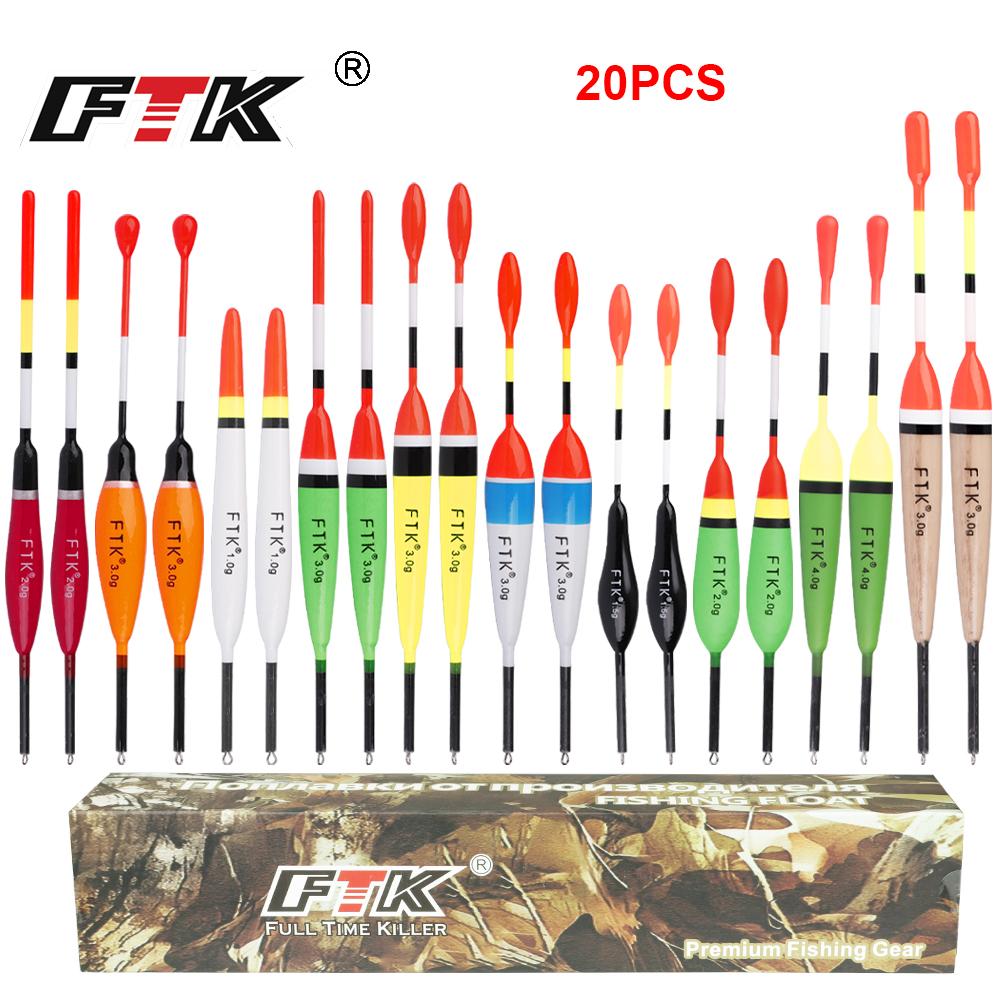 FTK 20pcs Fishing Barguzinsky Fir Bobber Float 1g 1.5g 2g 3g 4g Length 12-17CM for Carp Fishing Tackle