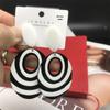 Black & White Color Block Oval Long Earrings: Korean Style, Statement, Versatile, Perfect for Holidays and Beach Wear.