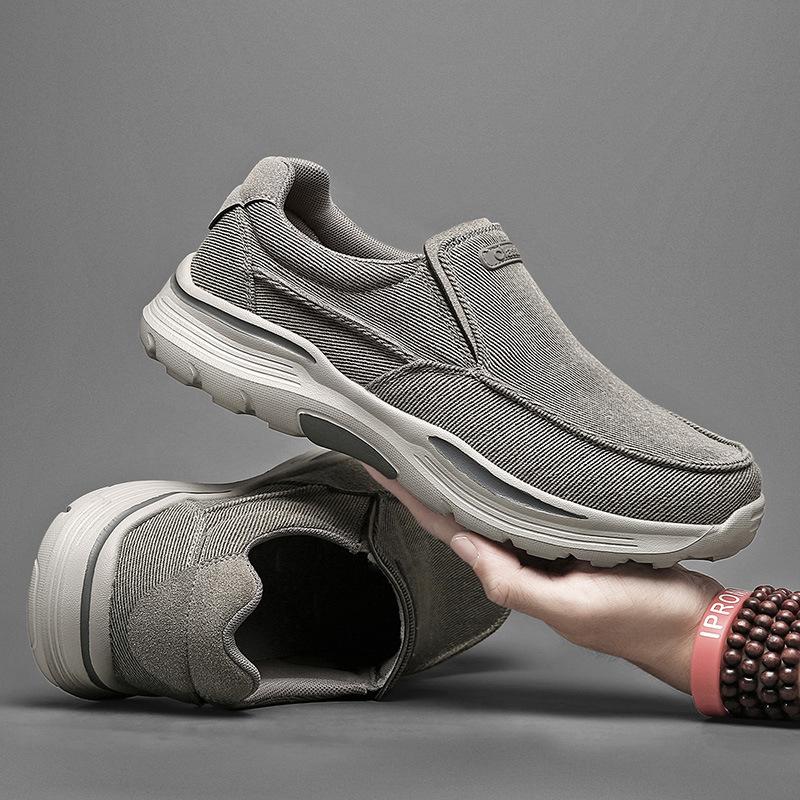 Canvas shoes men's 2025 foreign trade large size old Beijing cloth shoes one pedal platform casual lazy men's size 48 cloth shoes