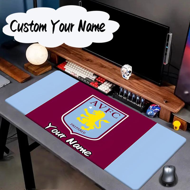 Custom Name Mouse Pad Aston Villa Fc Crest Mouse Pad, Gaming Mouse Pad, Keyboard Pad, Desk Decor for Computer Notebook Fan Birthday Gift