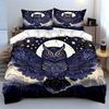 Night Owl Starry Design Set  Kid'S And Adults' Bedroom Decor, Exquisite Three-Piece Bedding Set Gift
