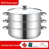 Stainless Steel Multi-Layer Steamer Stockpot for Induction & Gas Stoves