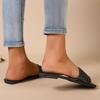 Summer Slippers Women Flat Luxury Outdoor Beach Flip Flops Female Sandals Weave Design Slides Shoes Woman  New Big Size 43