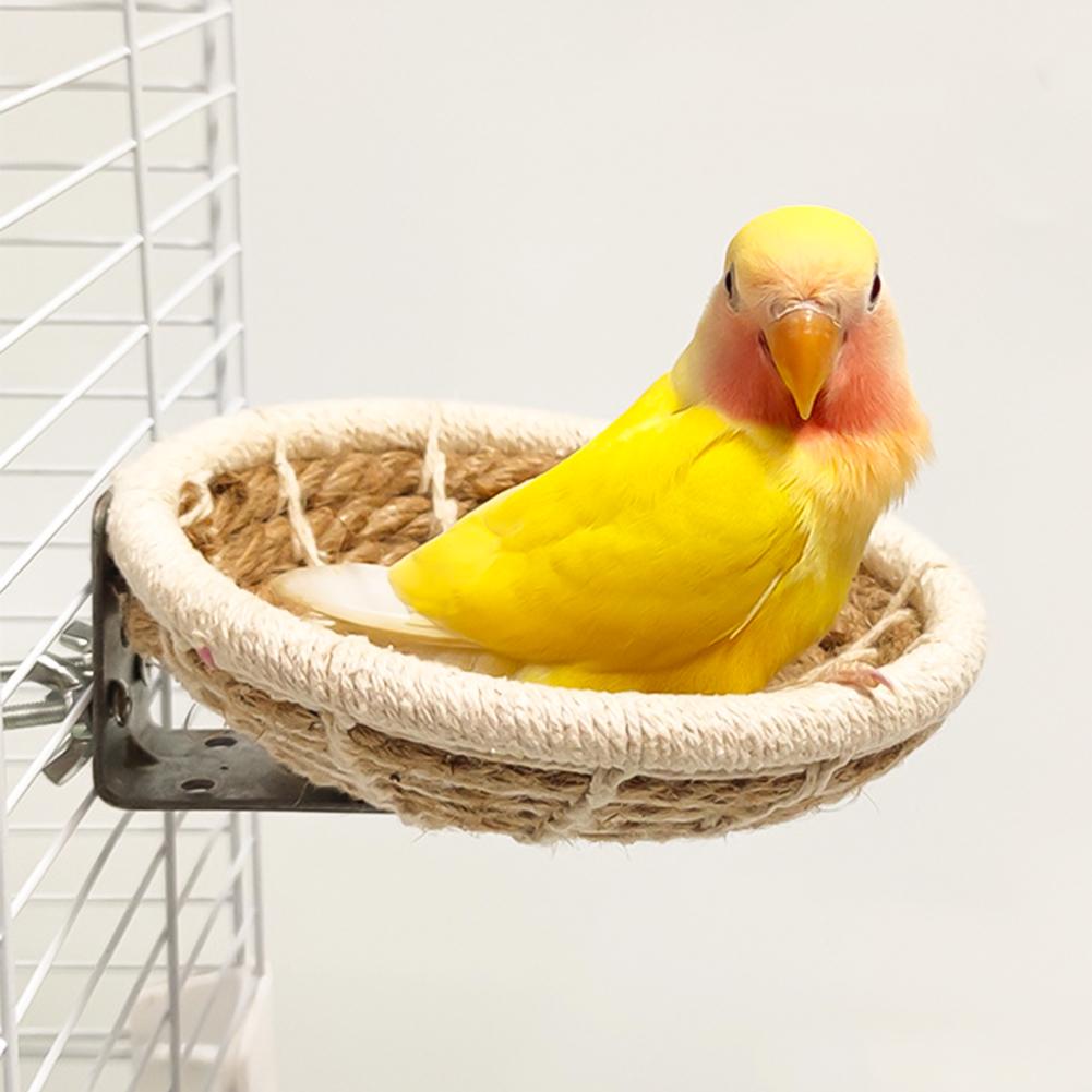 Handgefertigtes Baumwollseil Vogelnest Taubenhaus Nest Vogelkäfig Outdoor Dekorativ Gewebt Hängendes Papageiennest