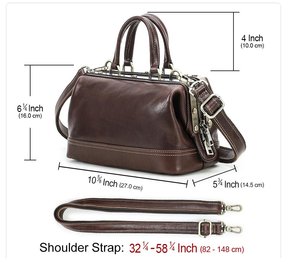 Fashionable Genuine Leather Women's Crossbody Handbag with Metal Hinges, Full-Grain Lambskin, Small Shoulder Bag
