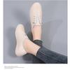 2025 Spring Women's Genuine Leather White Slip-on Sneakers - Soft Sole Casual Flats