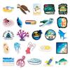 50PCS Ocean-Themed Cute Creatures Stickers for Journals, Laptops, Suitcases, and Refrigerators