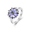 2023 New Natural Blue Tanzanite Flower Design Fine Jewelry Set 925 Sterling Silver Ring Earring for Women Nice Gift