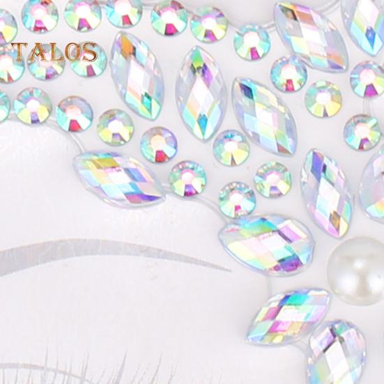 Pegatinas para ojos y cara para mujer, autoadhesivas, con diamantes de imitación, para maquillaje, tatuajes, uñas, decoraciones para fiestas de Halloween