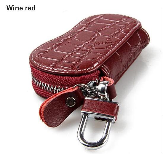 Genuine Leather Zipper Premium Crocodile Embossed Car Key Bag Mens Business Business Car Remote Package