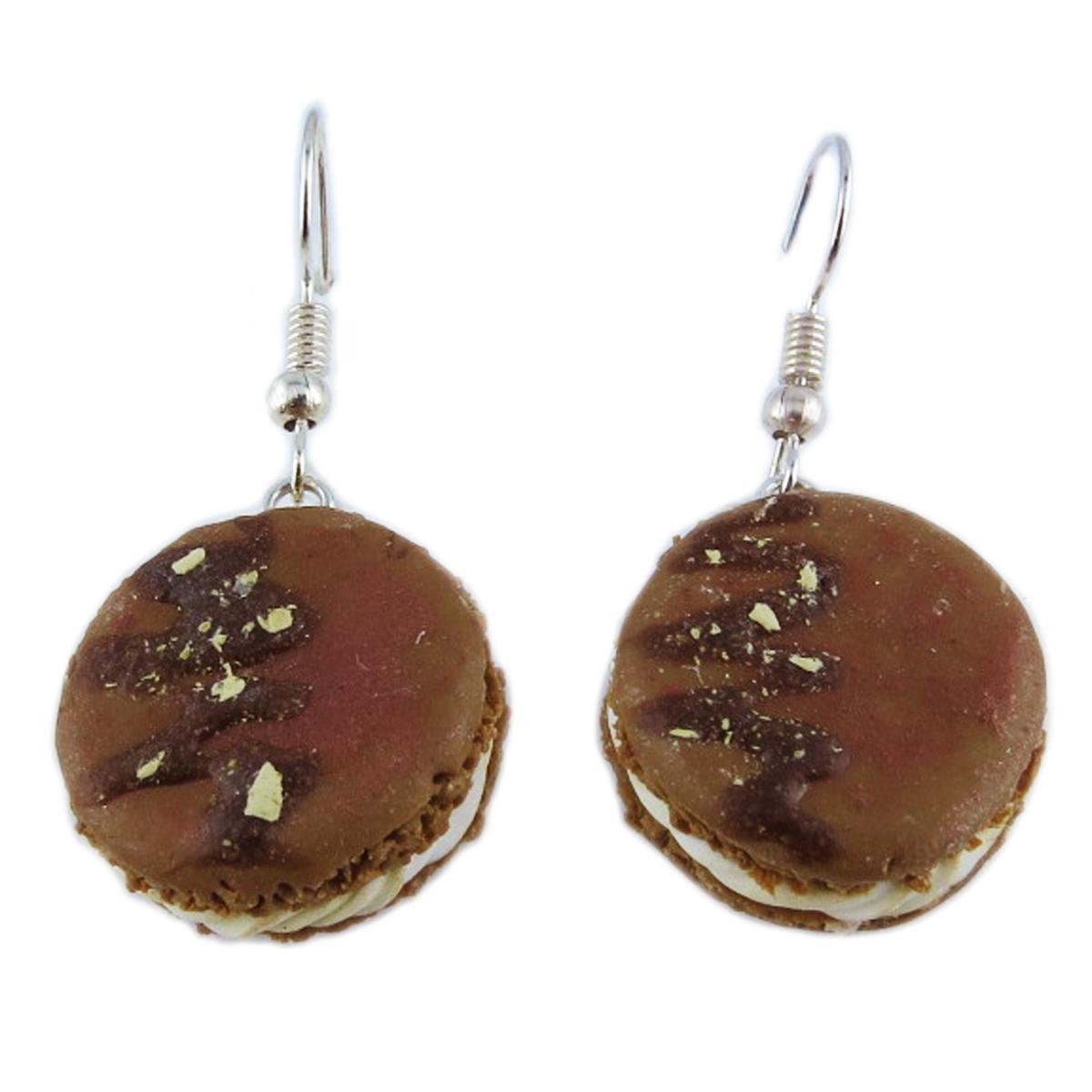 

Les Trésors De Lily [R2762] - Серьги ручной работы Macarons 2 шоколадки - 20 мм