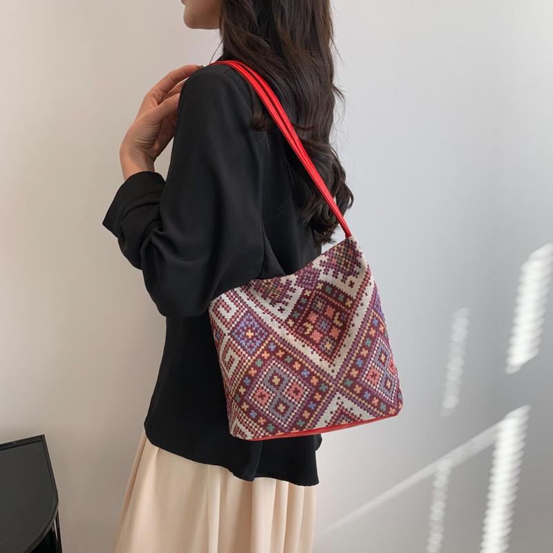 Chic Shoulder Bag For Women 2023 Summer Stylish Street Trend Canvas Tote