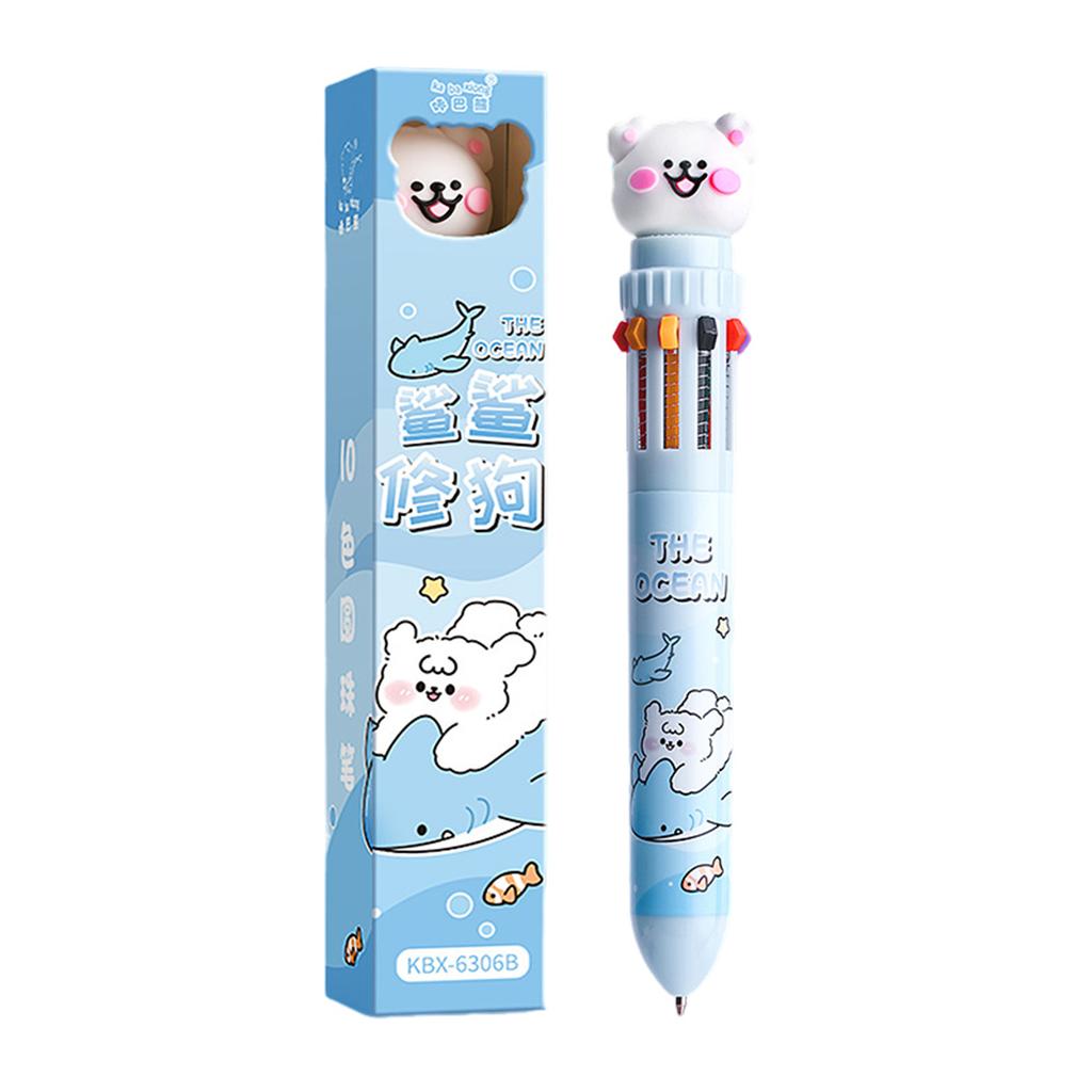 Cartoon 10 Color Ballpoint Pens Efficient and Kid-friendly Design with Comfortable Grip Suitable for School Home Office