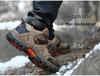 Men's Waterproof Winter Hiking Boots with Fleece Lining, Non-Slip, Wear-Resistant, Durable Outdoor Shoes for Construction and Labor Protection.