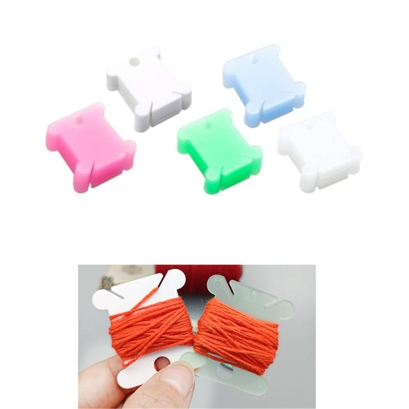 50Pcs Plastic Floss Bobbins Thread Winder, Embroidery Thread Organiser for DIY Embroidery Sewing Thread Storage