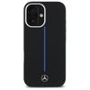 Mercedes Mehmp16S23Sumbk Iphone 16 6.1  Black Hardcase Silicone Blue Stripe Magsafe