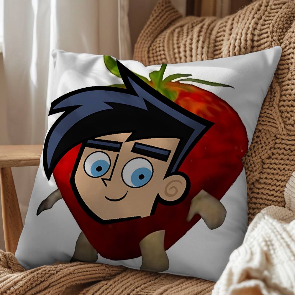 Invincible Danny Dani Phantom Pillow Case Square Double-Sided Printing Short Plush Sofa Cushion Cover Bedroom Bedside Pillow