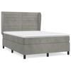 3129267 vidaXL Lit à sommier tapissier et matelas Gris clair 140x190cm Velours