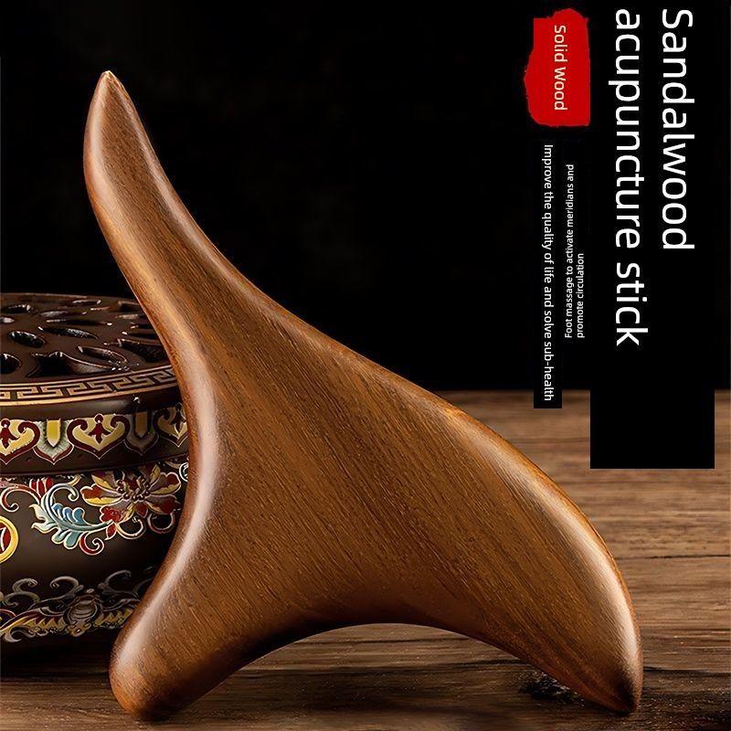 New Natural Golden Sandalwood Triangle Massager for Foot Therapy, Meridian Imitation Finger Acupoint Stick for Foot Acupoint Massage 1 Triangle Bird Massage Comb